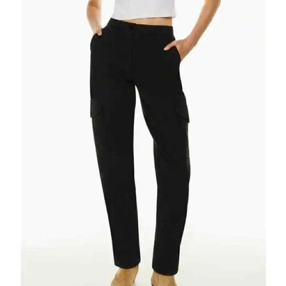Aritzia Wilfred Free Black Modern Cargo Cotton Blend Utility Pant size 6 - Picture 2 of 12